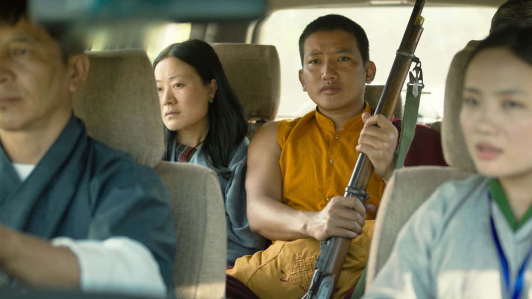 Was will der Lama mit dem Gewehr? backdrop 7